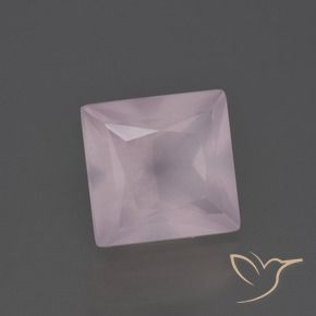 4.27 ct Pink Rose Quartz Stone, Natural Rose Quartz in Princess-Cut Shape for Sale