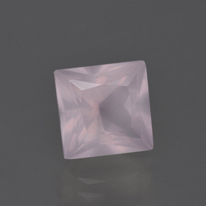 3.90 ct Pink Rose Quartz Stone, Natural Rose Quartz in Princess-Cut Shape for Sale