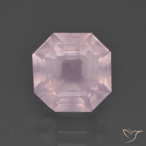 8,9 x 8,8mm octagonschliff rosa Rosenquarz aus Südafrika, Gewicht von 3,2 ct, natürlicher Edelstein in Transparent Reinheit, 1 Stück octagonschliff Rosenquarz - Farbe: Hellrosa, Mohs-Härte von 7 Geeignet für den täglichen Gebrauch im Schmuck, Photo A