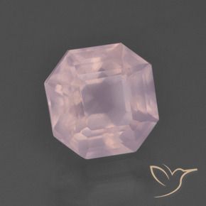 3.20 ct Pink Rose Quartz Stone, Natural Rose Quartz in Asscher Cut Shape for Sale