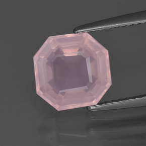 Medium Rose Pink Rose Quartz Gem - 2.8ct Asscher Cut (ID: 400774)