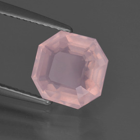 2.79 ct Pink Rose Quartz Stone, Natural Rose Quartz in Asscher Cut Shape for Sale