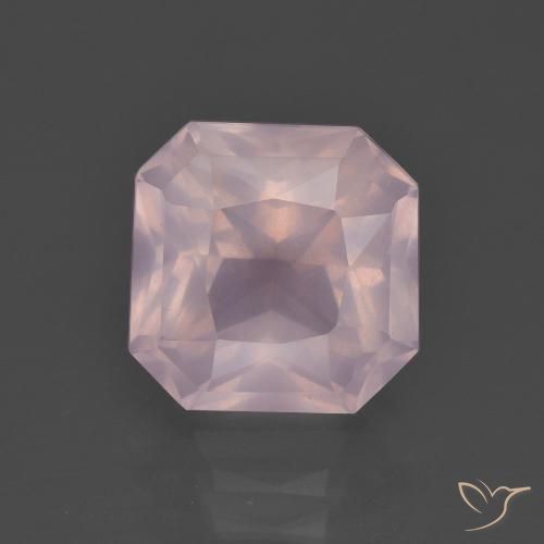 4.57ct Natural Light Pink Rose Quartz, Emerald Cut, Transparent