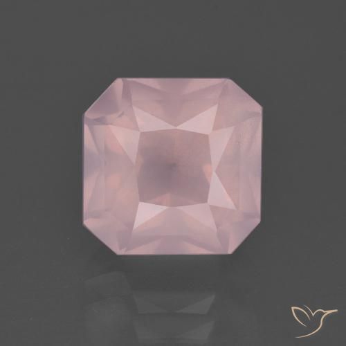4.41ct Natural Medium Pink Rose Quartz, Emerald Cut, Transparent