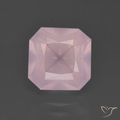 3.98ct Natural Medium Pink Rose Quartz, Emerald Cut, Transparent