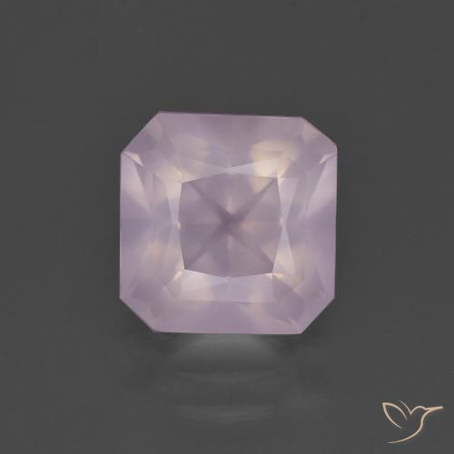 3.08ct Natural Light Cherry Pink Rose Quartz, Emerald Cut, Transparent