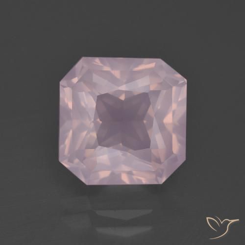 5.31ct Natural Bubblegum Pink Rose Quartz, Emerald Cut, Transparent