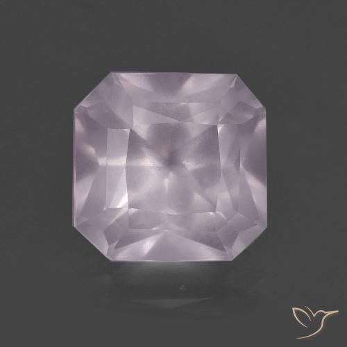 5.13ct Natural Light Rose Pink Rose Quartz, Emerald Cut, Transparent