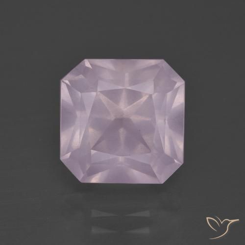 5.50ct Natural Light Cherry Pink Rose Quartz, Emerald Cut, Transparent
