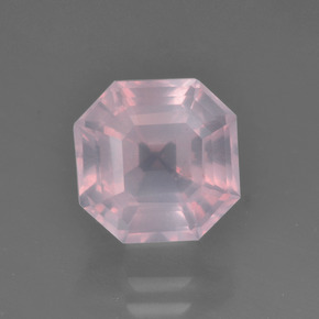 hellrosa Rosenquarz Edelstein - 3.5ct Asscher Schliff (ID: 400854)