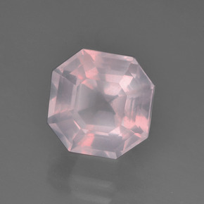 3.45 ct Pink Rose Quartz Stone, Natural Rose Quartz in Asscher Cut Shape for Sale