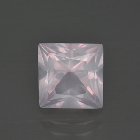 Rosado rosa muy claro Cuarzo Rosa Gema - 3ct Corte Princesa (ID: 400855)