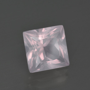 3.01 ct Pink Rose Quartz Stone, Natural Rose Quartz in Princess-Cut Shape for Sale