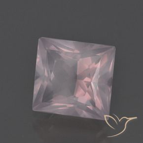3.97 ct Pink Rose Quartz Stone, Natural Rose Quartz in Princess-Cut Shape for Sale