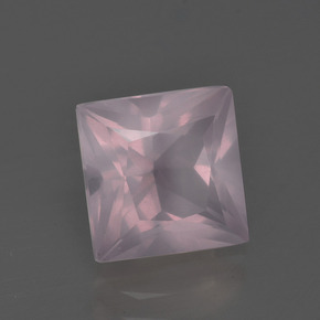 3.23 ct Pink Rose Quartz Stone, Natural Rose Quartz in Princess-Cut Shape for Sale