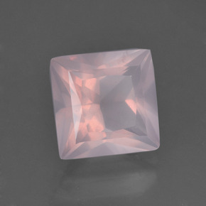 3.15 ct Pink Rose Quartz Stone, Natural Rose Quartz in Princess-Cut Shape for Sale