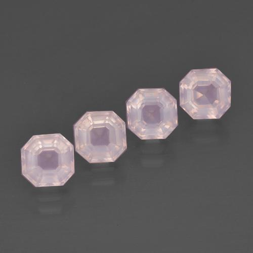 5.73 ctw Pink Rose Quartz Gemstones, Rose Quartz Gems in Asscher Cut Shape for Sale.