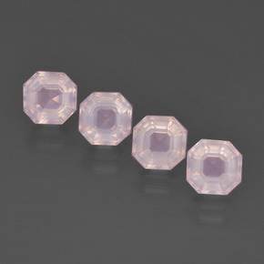 5.73 ctw Pink Rose Quartz Stones, Natural Rose Quartz in Asscher Cut Shape for Sale
