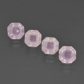 5.64 ctw Pink Rose Quartz Stones, Natural Rose Quartz in Asscher Cut Shape for Sale