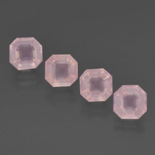 4pc 7.1 x 7mm Octagon / Emerald Cut Rose Quartz Lot - 6.24ct total Weight / avg. 1.56ct each, Color: Medium Pink, Mohs Hardness 7 suitable for daily wear jewelry, Photo A