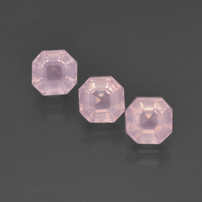 4.33 ctw Pink Rose Quartz Gemstones, Rose Quartz Gems in Asscher Cut Shape for Sale.