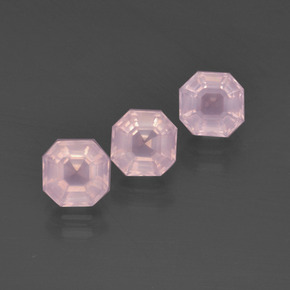 4.33 ctw Pink Rose Quartz Stones, Natural Rose Quartz in Asscher Cut Shape for Sale