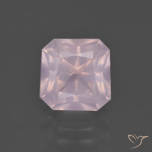 3.26ct Natural Light Pink Rose Quartz, Emerald Cut, Transparent
