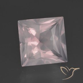 5.77 ct Pink Rose Quartz Stone, Natural Rose Quartz in Princess-Cut Shape for Sale