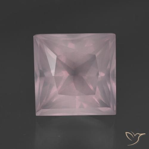 4.26ct Natural Light Rose Pink Rose Quartz, Square, Transparent