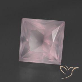 4.26 ct Pink Rose Quartz Stone, Natural Rose Quartz in Princess-Cut Shape for Sale