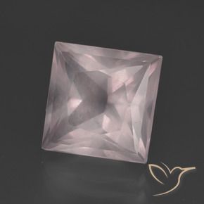 5.46 ct Pink Rose Quartz Stone, Natural Rose Quartz in Princess-Cut Shape for Sale