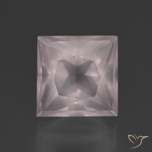 5.60ct Natural Very Light Pink Rose Quartz, Square, Transparent