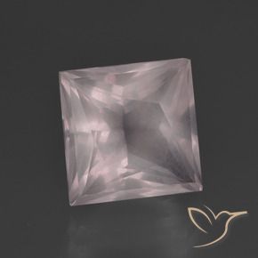 5.60 ct Pink Rose Quartz Stone, Natural Rose Quartz in Princess-Cut Shape for Sale