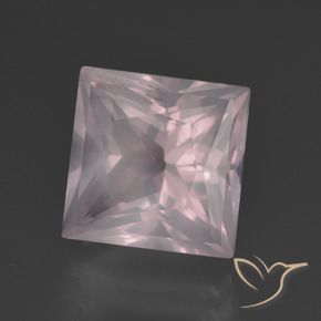 5.63 ct Pink Rose Quartz Stone, Natural Rose Quartz in Princess-Cut Shape for Sale