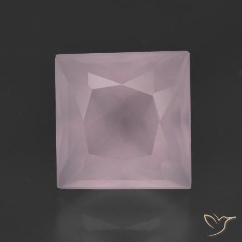 4.96ct Natural Bubblegum Pink Rose Quartz, Square, Transparent