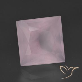 4.96 ct Pink Rose Quartz Stone, Natural Rose Quartz in Princess-Cut Shape for Sale