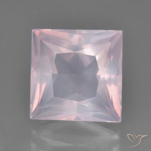 Rosado Bubblegum Cuarzo Rosa Gema - 5.3ct Corte Princesa (ID: 414497)