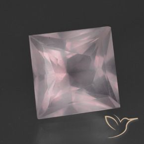 6.35 ct Pink Rose Quartz Stone, Natural Rose Quartz in Princess-Cut Shape for Sale