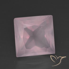 4.47 ct Pink Rose Quartz Stone, Natural Rose Quartz in Princess-Cut Shape for Sale