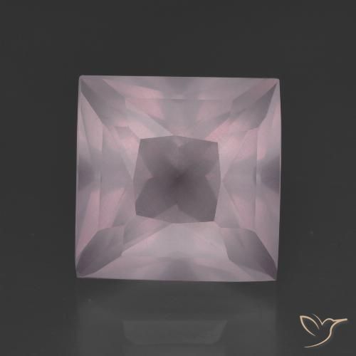 7.22 ct Pink Rose Quartz Gemstone, Rose Quartz Gem in Princess-Cut Shape for Sale.