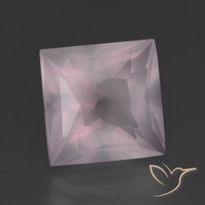 7.22 ct Pink Rose Quartz Stone, Natural Rose Quartz in Princess-Cut Shape for Sale