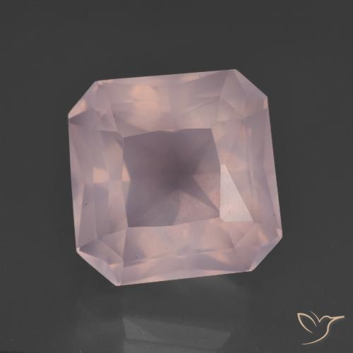 10.31ct Natural Light Pink Rose Quartz, Emerald Cut, Transparent