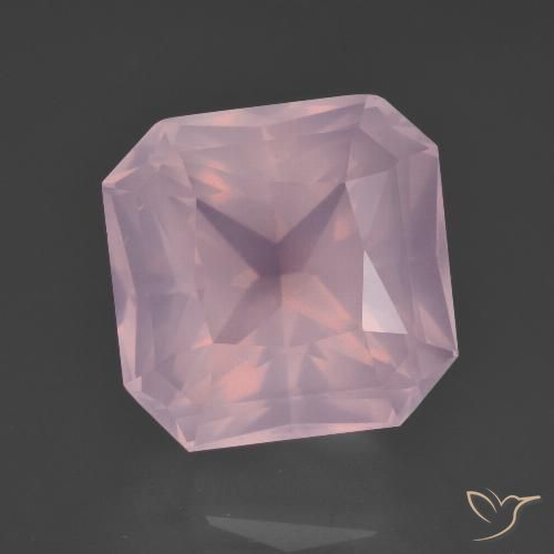 9.50ct Natural Medium Rose Pink Rose Quartz, Emerald Cut, Transparent