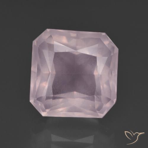 8.63ct Natural Light Pink Rose Quartz, Emerald Cut, Transparent