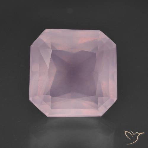 8.50ct Natural Bubblegum Pink Rose Quartz, Emerald Cut, Transparent