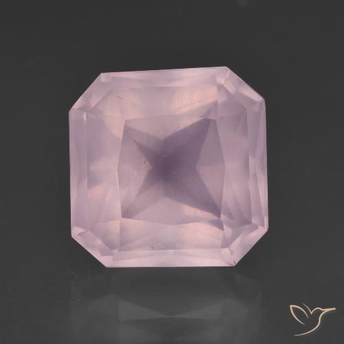 7.91ct Natural Bubblegum Pink Rose Quartz, Emerald Cut, Transparent