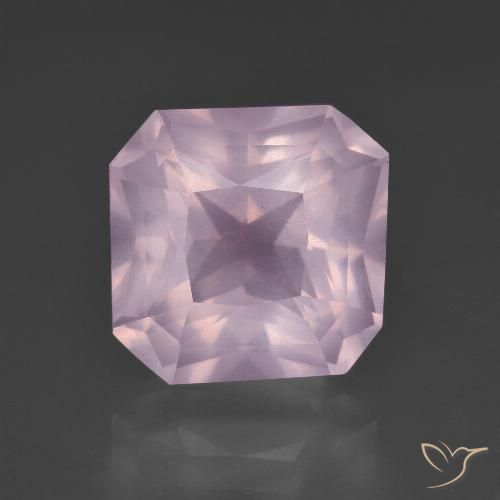 6.87ct Natural Light Pink Rose Quartz, Emerald Cut, Transparent
