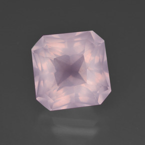 hellrosa Rosenquarz Edelstein - 6ct Oktagon Scheren Schliff (ID: 414603)