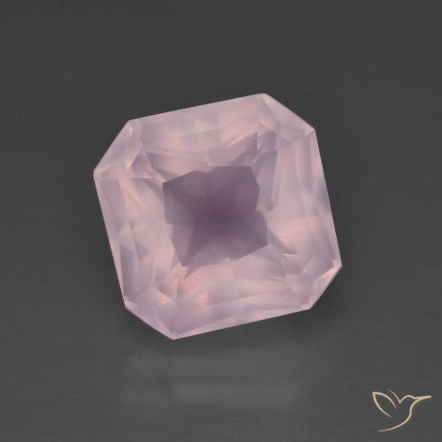 5.75ct Natural Bubblegum Pink Rose Quartz, Emerald Cut, Transparent