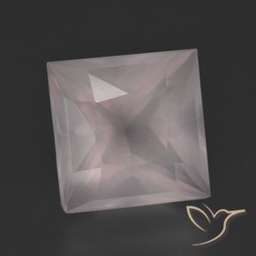7.35 ct Pink Rose Quartz Stone, Natural Rose Quartz in Princess-Cut Shape for Sale
